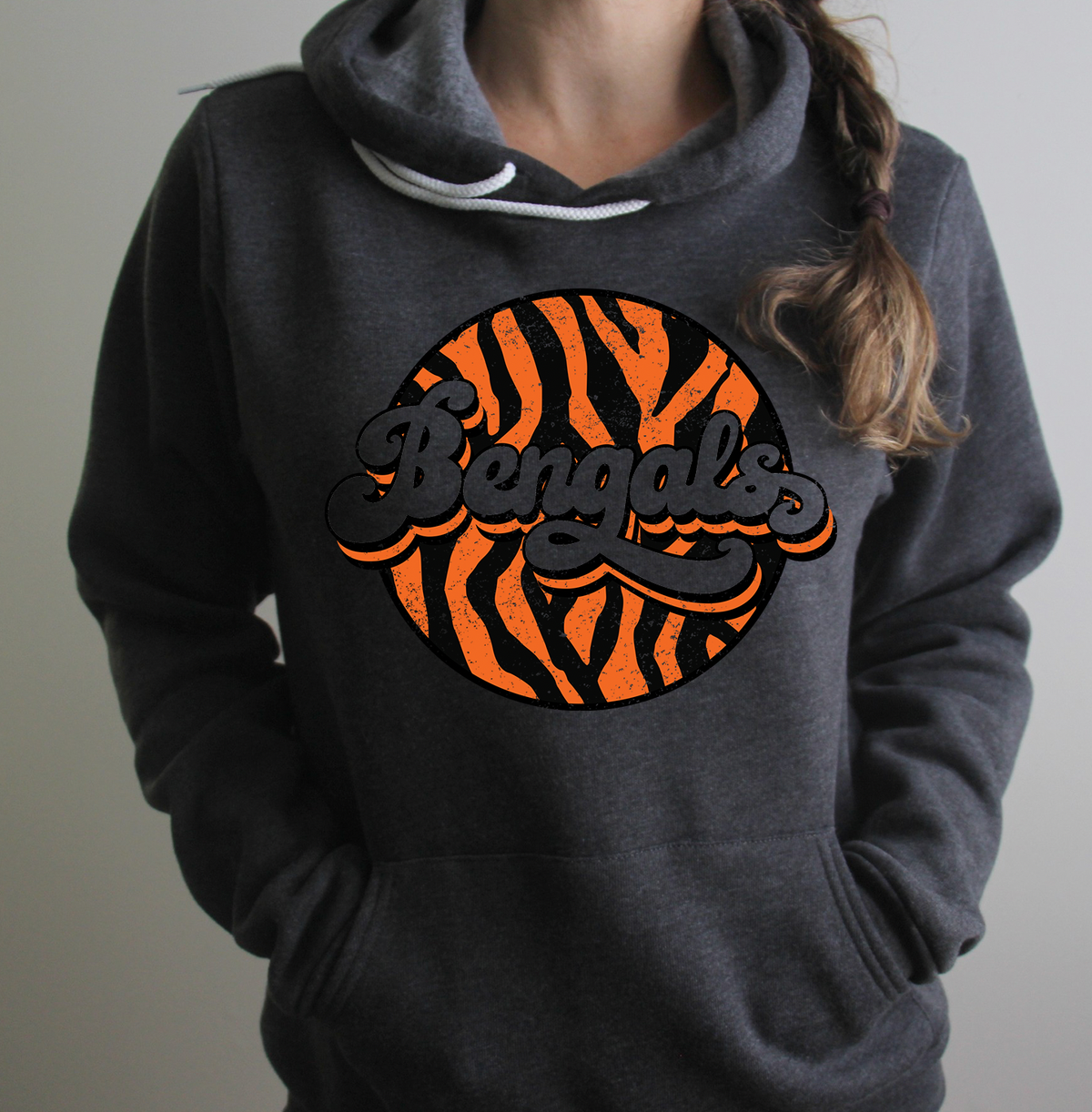 Retro Bengals Unisex Fleece Hoodie