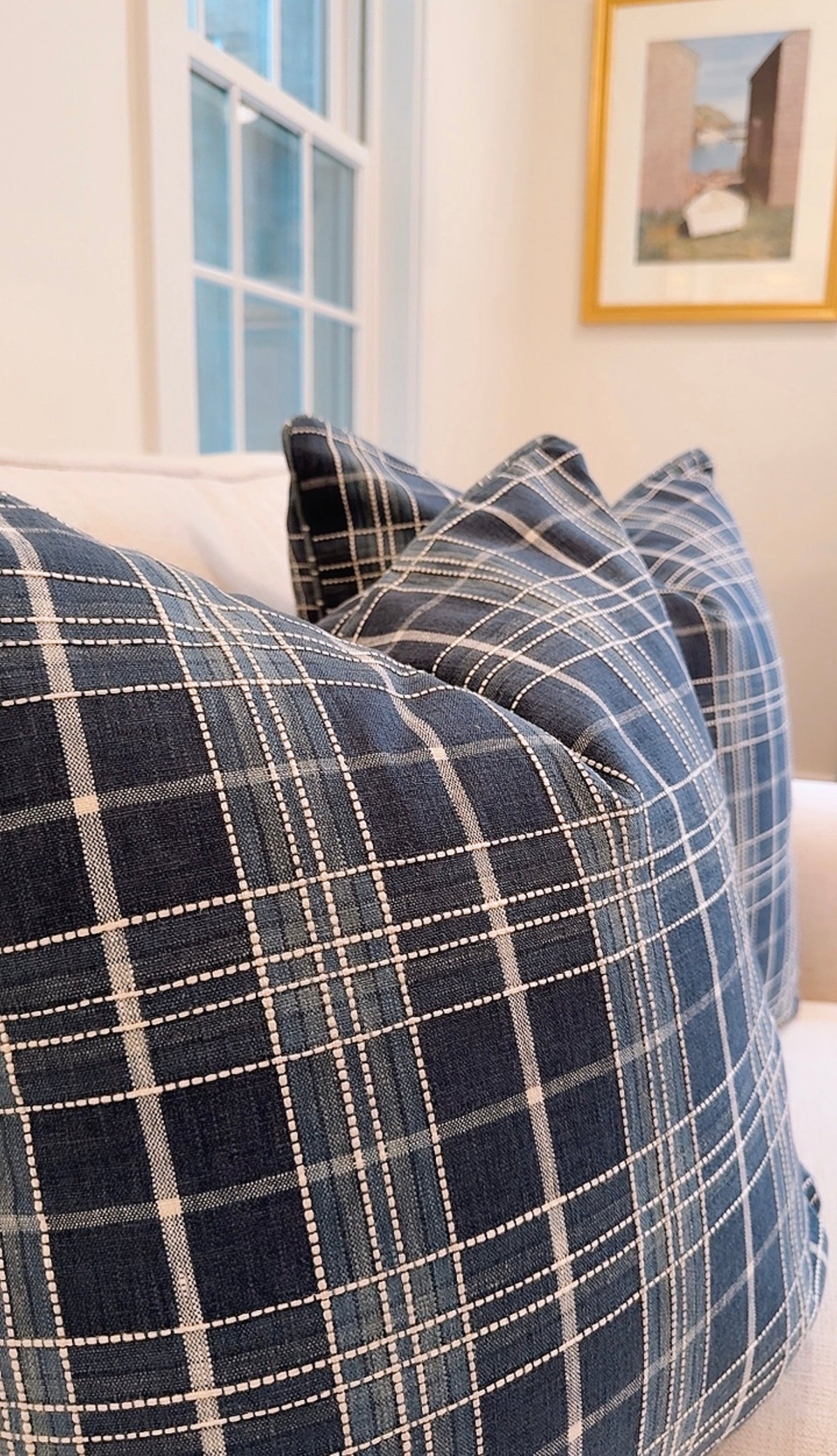 Pair of Maine Cottage Plaid Covers, 22” for 24” inserts