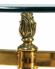 Hollywood Regency Brass and Glass Oval Coffee Table,