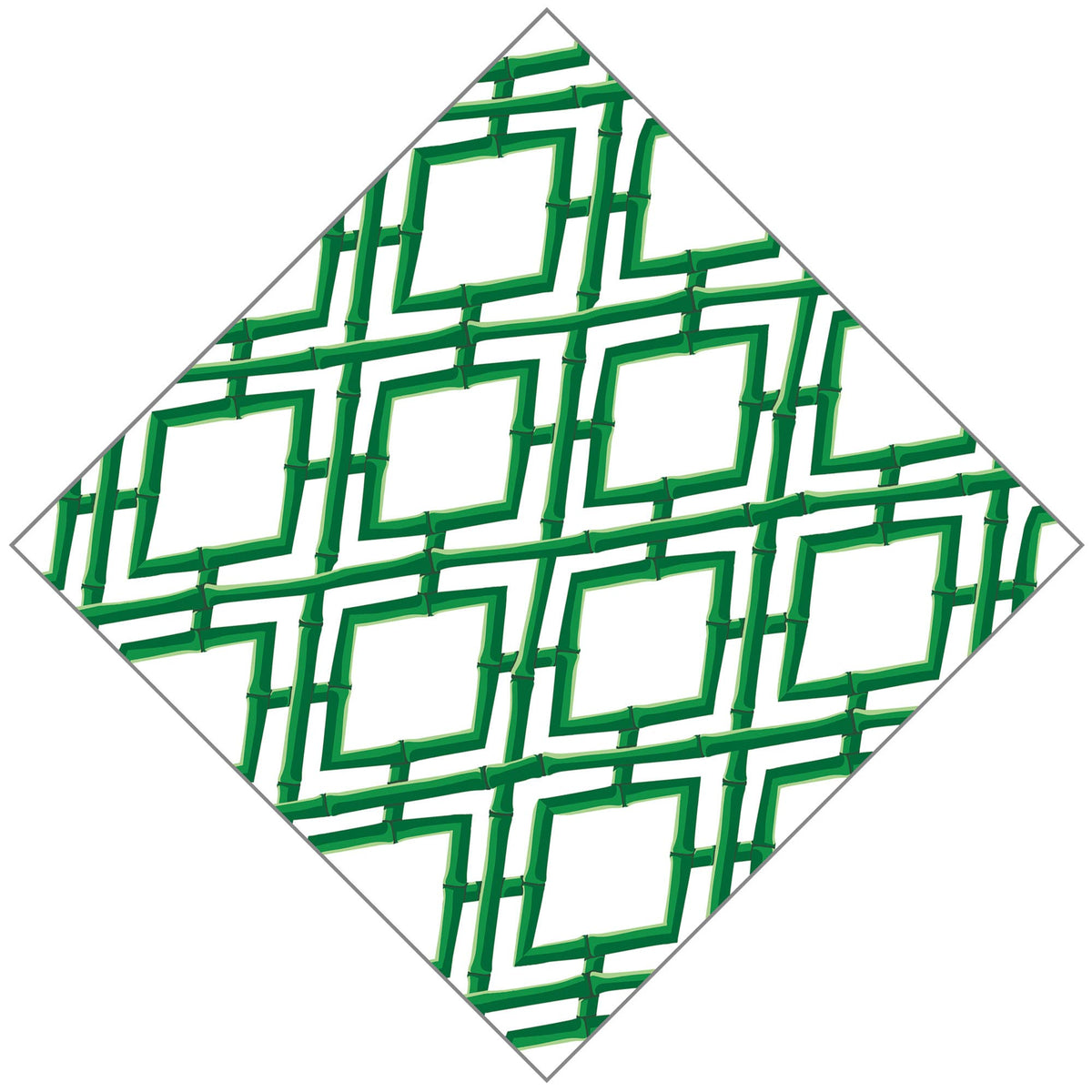 Green Bamboo Lattice Paper Cocktail Napkin | Pack of 20