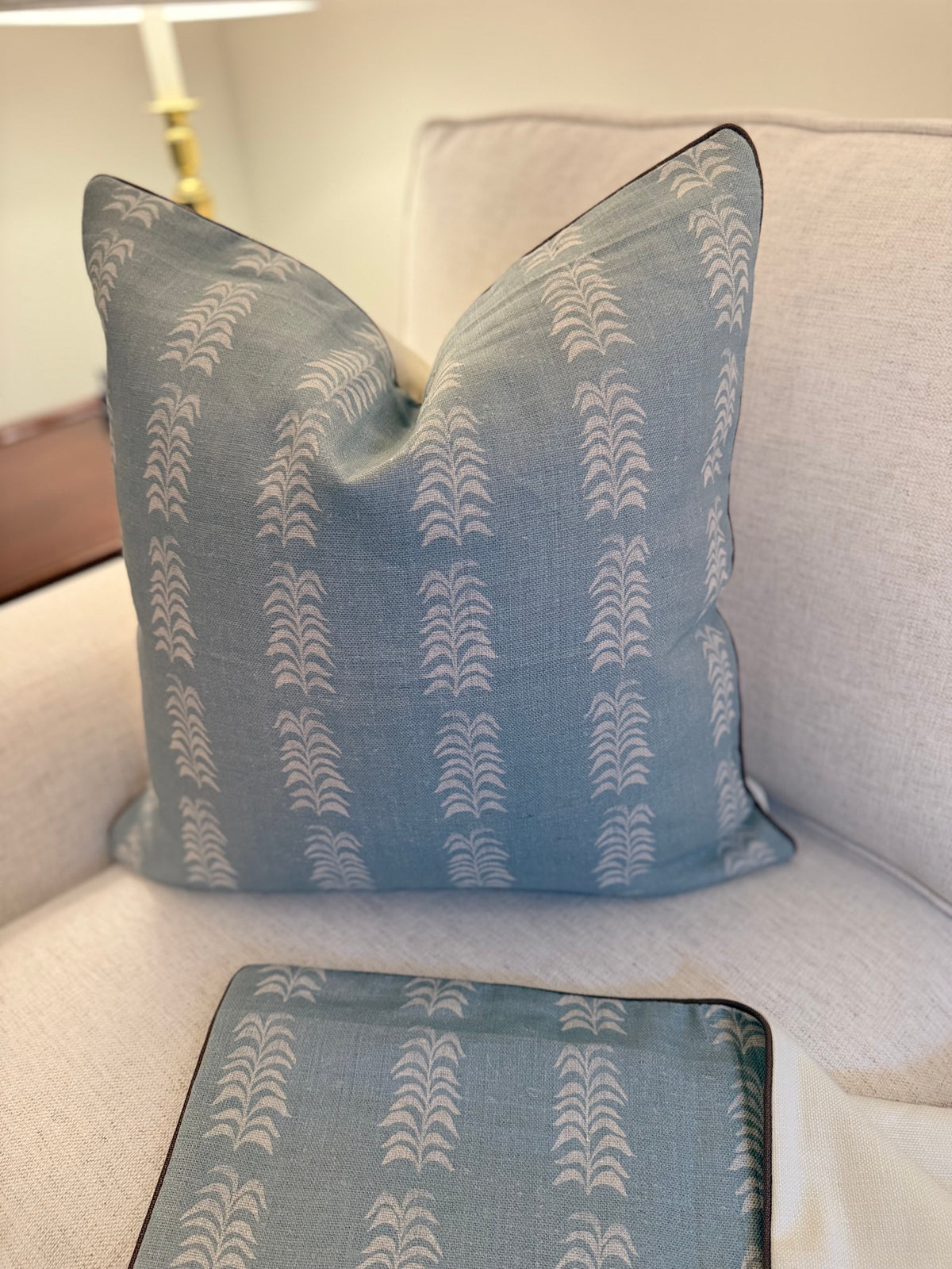 Pair of Heather Chadduck
Petite Frond Covers, 22" for 24" inserts
