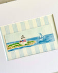 Nantucket Lighthouse Watercolor Painting