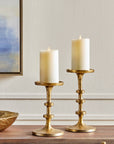 ABACUS PETITE CANDLE STANDS, SET OF 2 BRASS