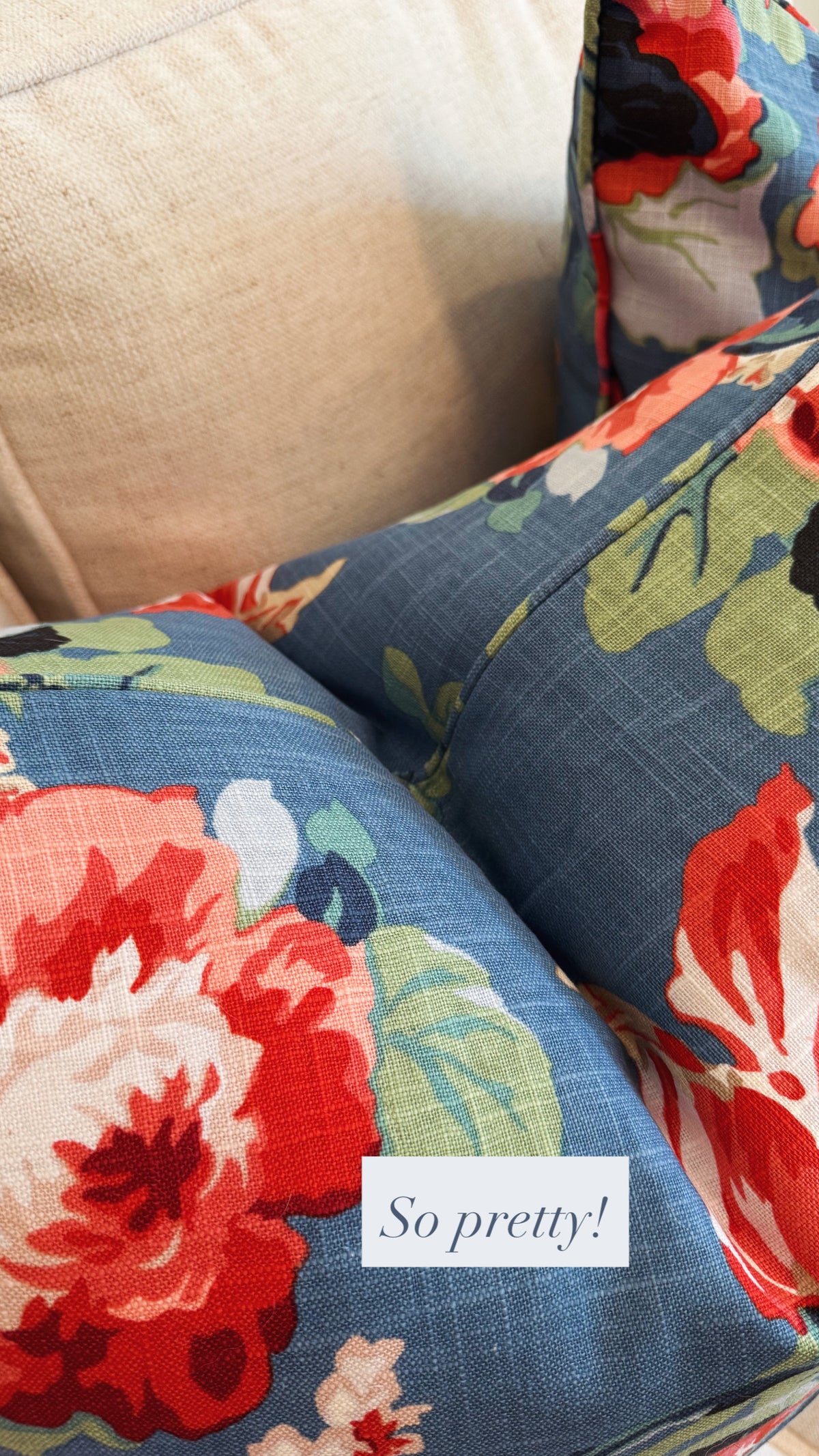 Pair of Trend Floral Covers, 22” for 24” inserts