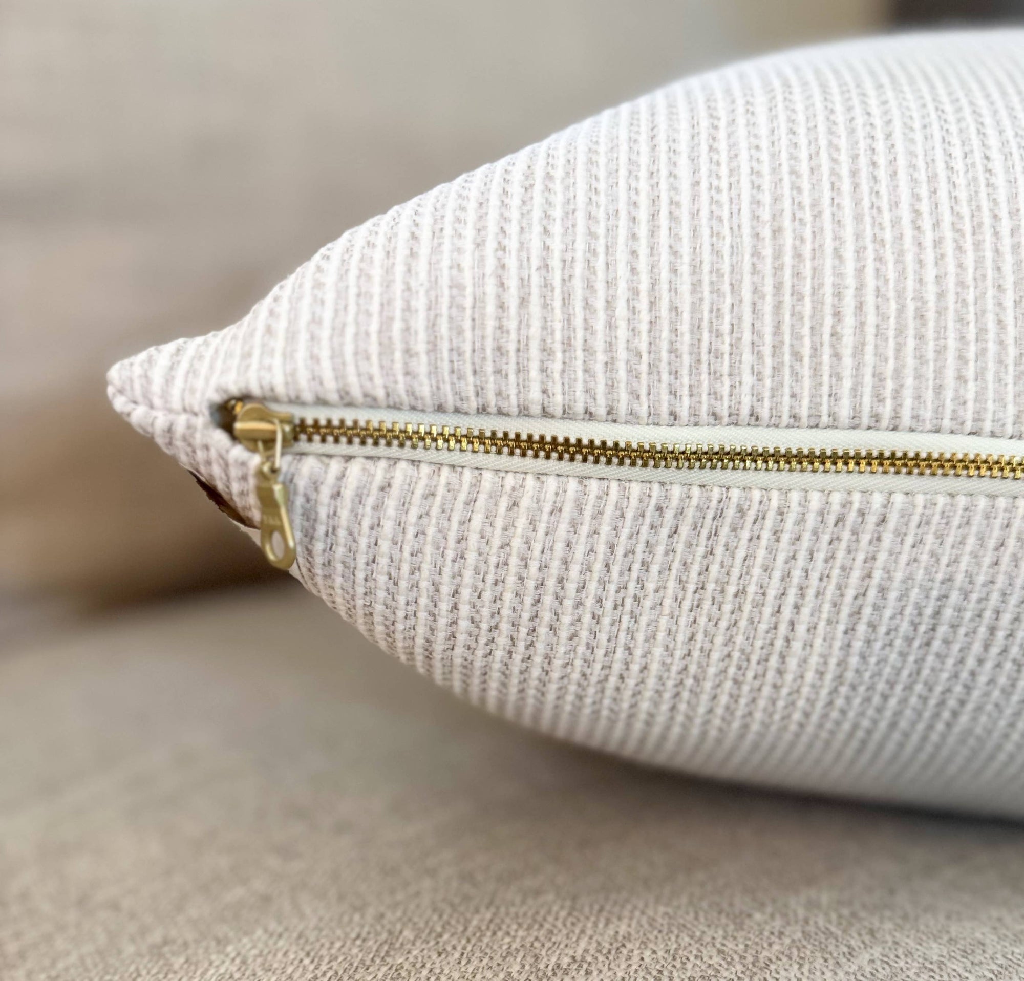 Quinn Stripe Designer Pillow: Feather Down / 22 x 22
