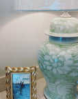 Spring Green Sea Flower Temple Jar Small Lamp