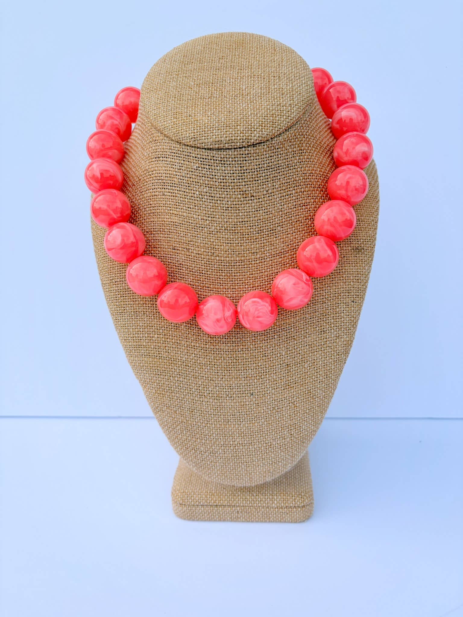 Coral Pink Bauble Necklace