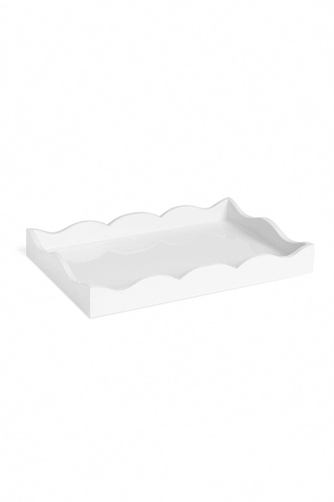 Serendipity Scalloped, Lacquer Book Topper Tray: Cloud