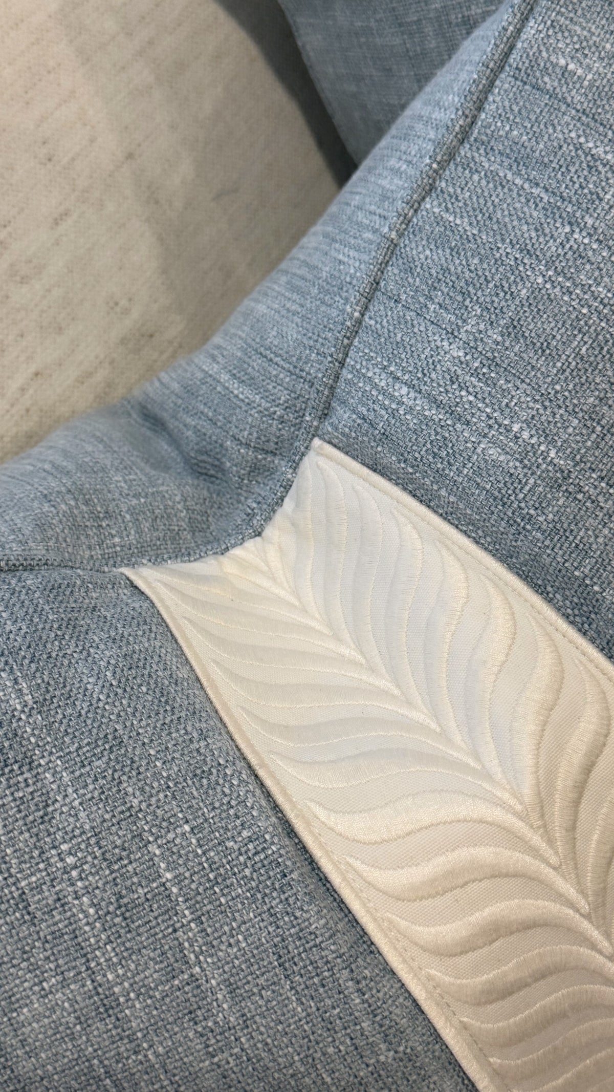 Classic Coastal Blue Lumbar Covers, double sided with self welt and tape, 16x20” for 18x22” inserts