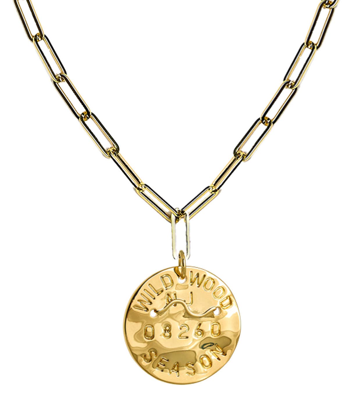 Beach Tag Charm Necklace – 18k Gold Plated - WS: Kiawah Island