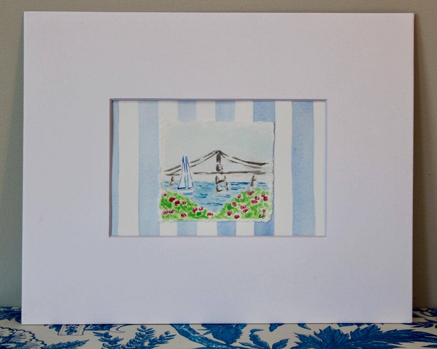 Newport, RI Watercolor Painting with 8 x 10 Frame 