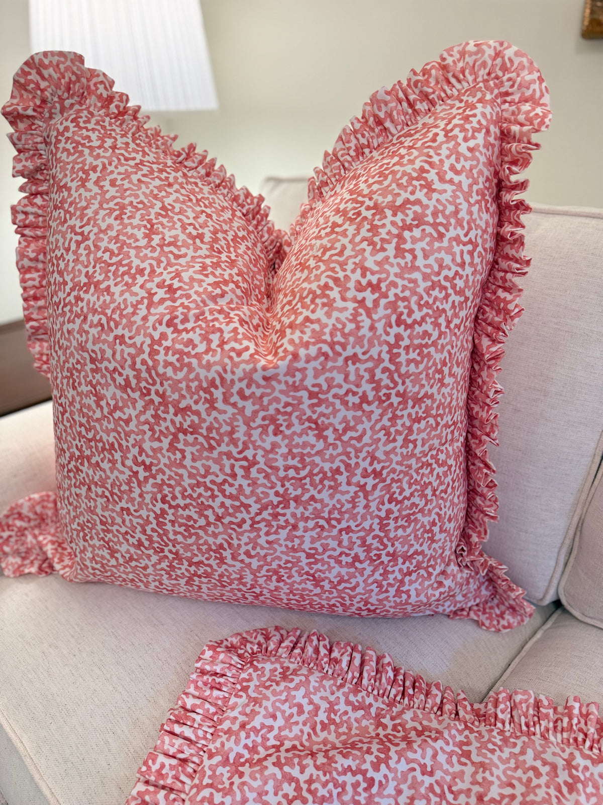 Pair of CoralCoast Euro Covers, double sided with a ruffle, 26” for 28” inserts