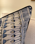 Pair of Anna French Cairo Euro Covers, blue welt, 26” for 28” inserts
