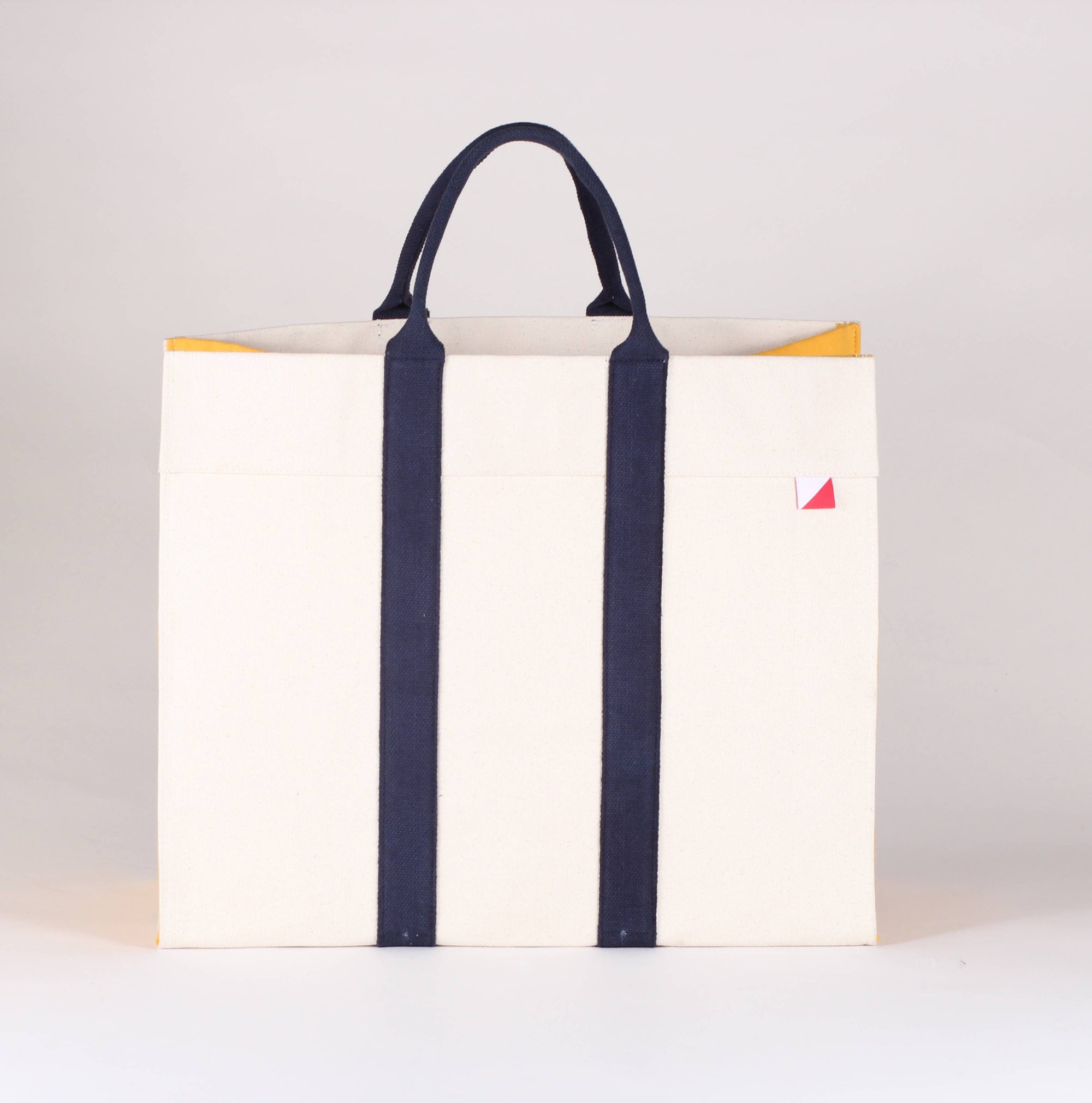 Havana Color Block CanvasTote: Navy w/ Navy Anchor