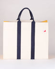 Havana Color Block CanvasTote: Navy w/ Navy Anchor