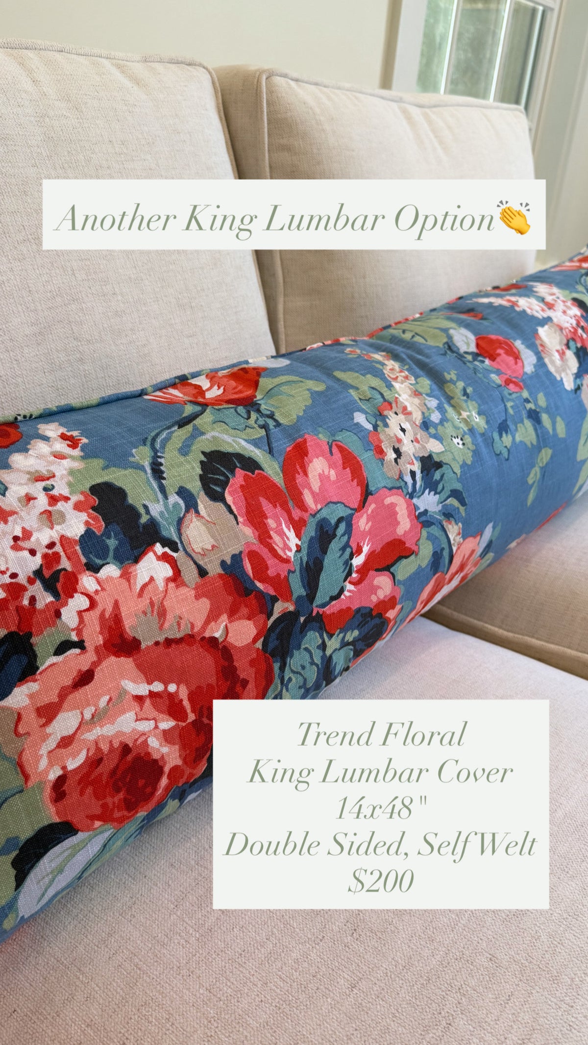 Trend Floral King Lumbar Cover, 14x48”