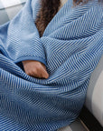 Harborview Herringbone Cornflower Blanket: Family-Size