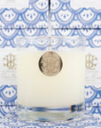 Blue Hydrangea, 8 oz candle, Blue and White Designer Box