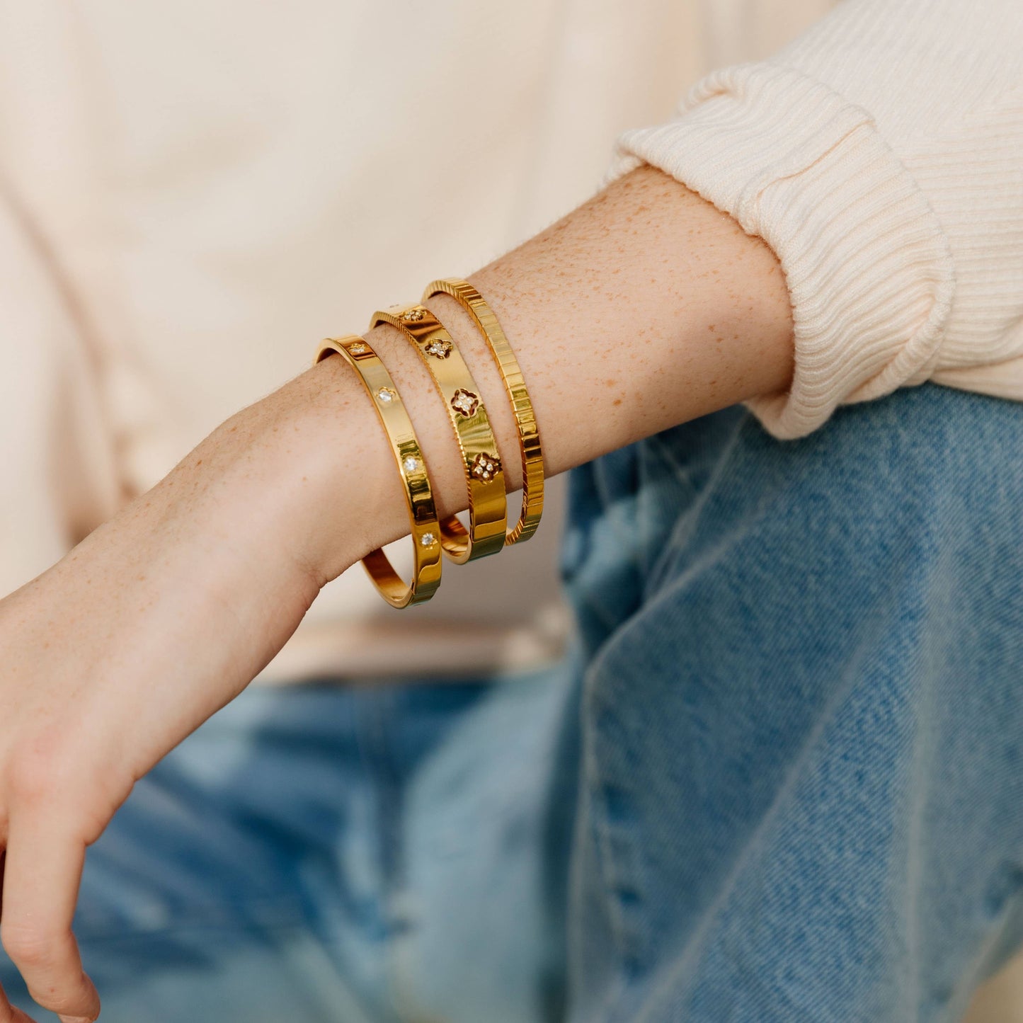 Elsie Stackable Bracelet: Gold