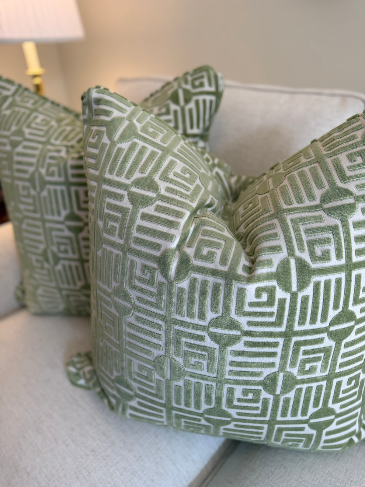Pair of Thibaut Labyrinth Covers,
22” for 24” inserts