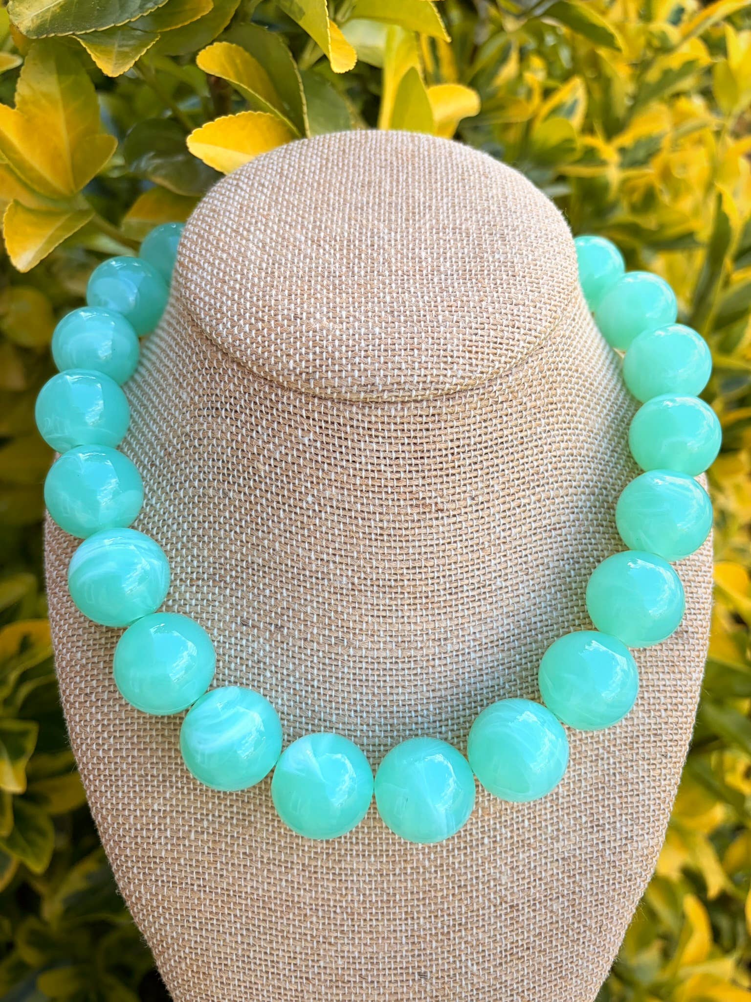 Seafoam Bauble Bead Necklace