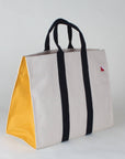 Havana Color Block CanvasTote: Navy w/ Navy Anchor