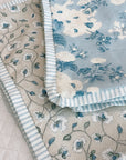 Ascot Linen in Sky with Ticking Flange (for 16x26 inserts)