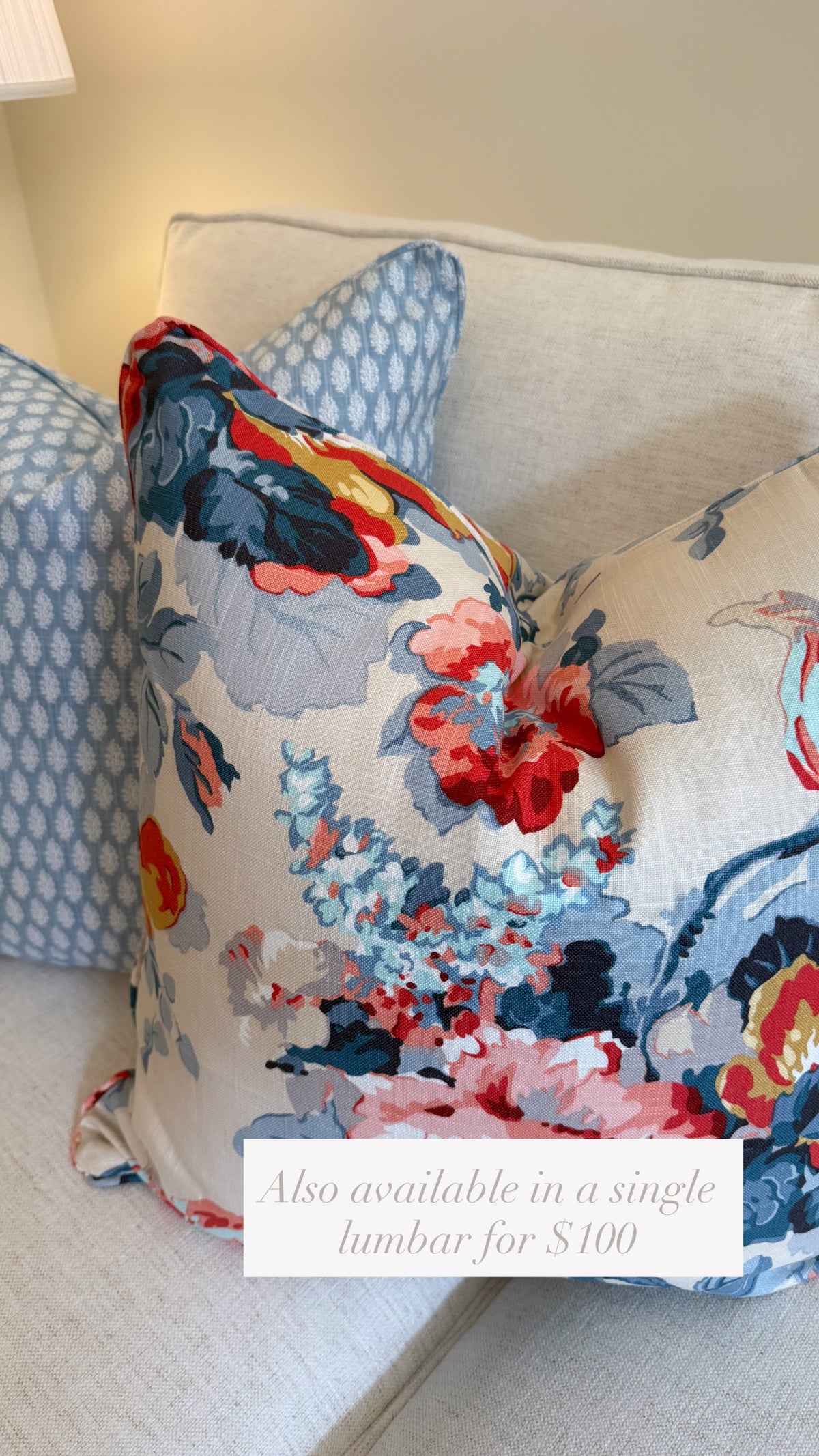 Pair of Trend Floral Covers, 22” for 24” inserts
