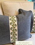 Pair of Blue Lumbar Covers with Ashoka Tape, use 18x22” inserts
