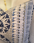 Pair of Anna French Cairo Standard Shams, blue welt