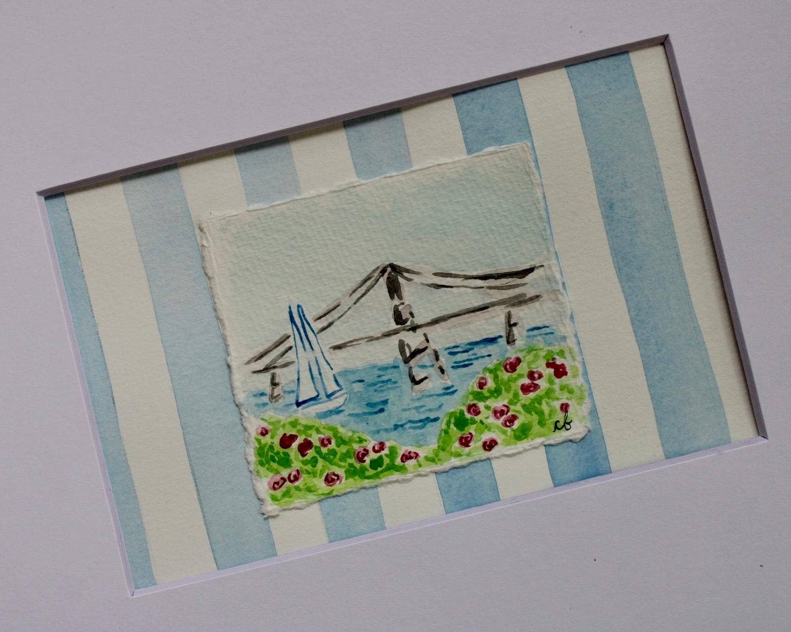 Newport, RI Watercolor Painting with 8 x 10 Frame 