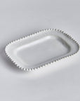 Mabel Rounded Square Serving Tray: White / Ceramic