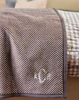 Harborview Herringbone Chocolate Blanket: Original