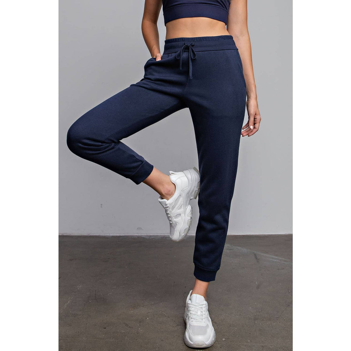 FLEECE FRENCH TERRY SWEATPANT: Navy