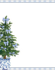 8.5x8.5 Blue Bows Christmas Tree Slab Notepad