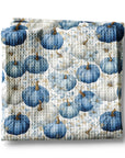 Blue Pumpkin Chinoiserie Fall Coastal Kitchen Towel Waffle