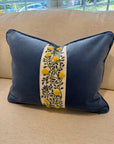 Pair of Custom Velvet Lumbar Covers, use 18x22” inserts, ft. Ashoka Tape