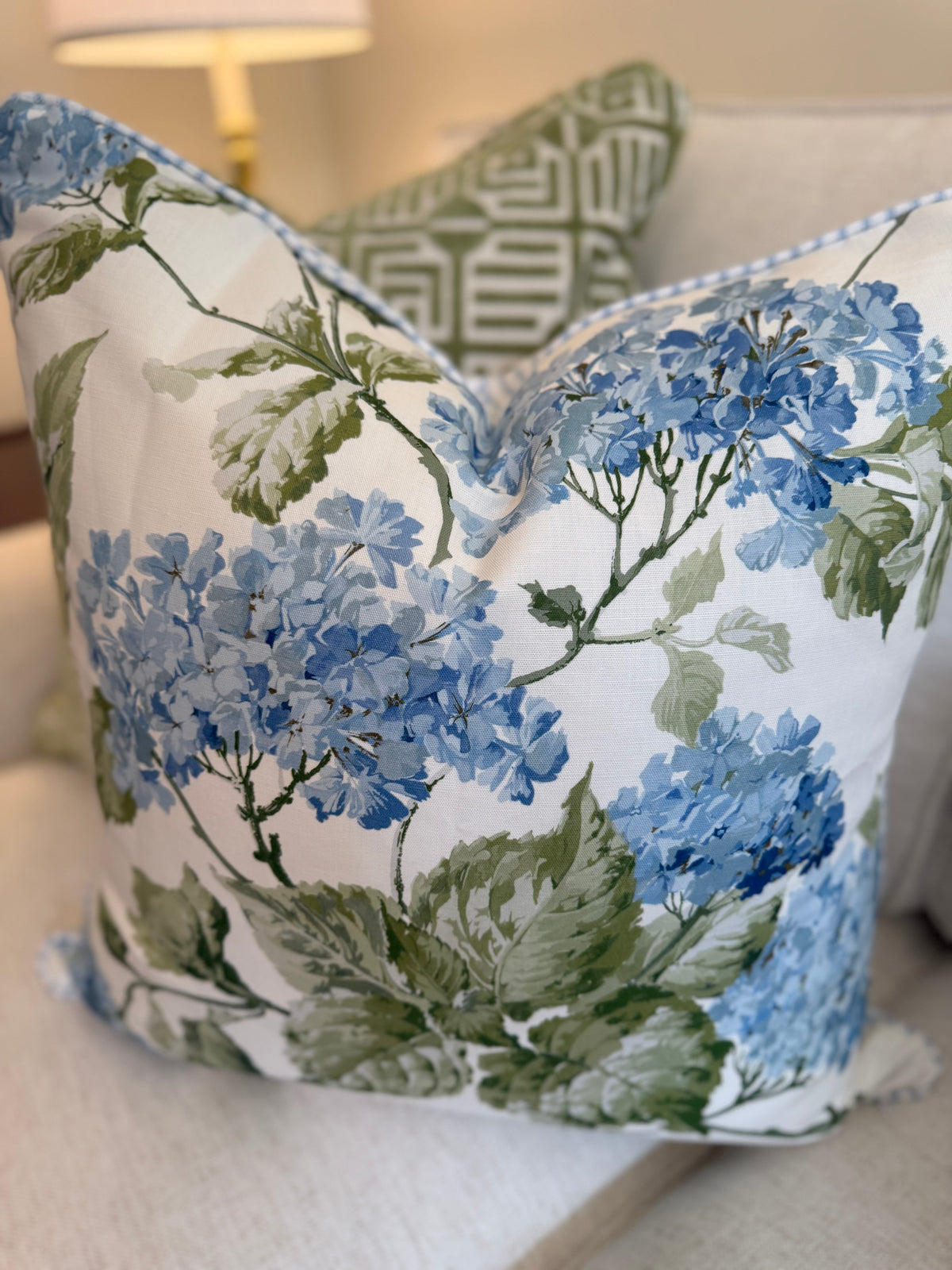 Pair of Schumacher Summer Hydrangea, 20” for 22” inserts