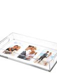 PHOTO TRAY - 16" X 8" -  WHITE MAT FOR THREE 5" X 7" PHOTOS