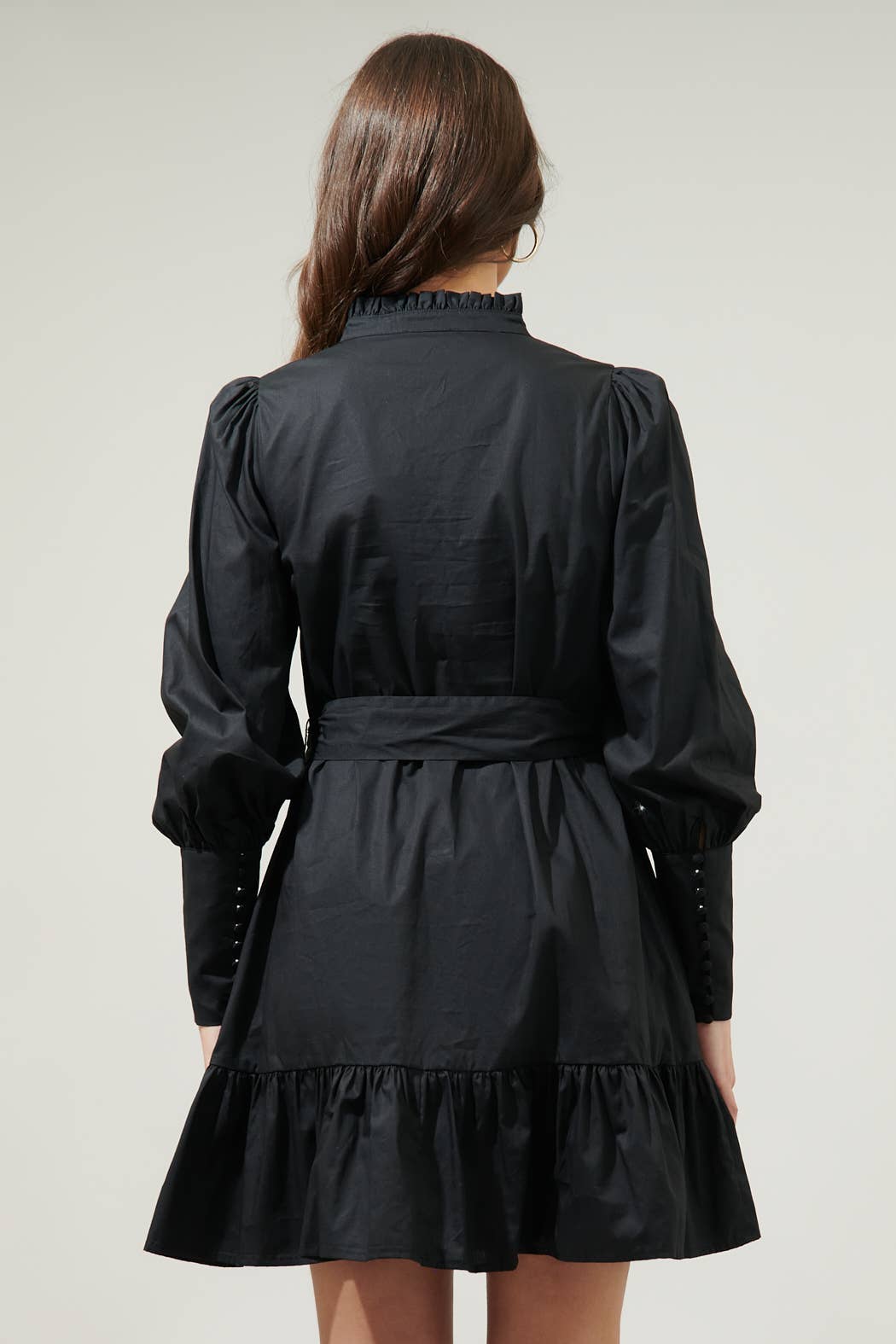 Beacher Pintuck Shift Dress: Black / XL