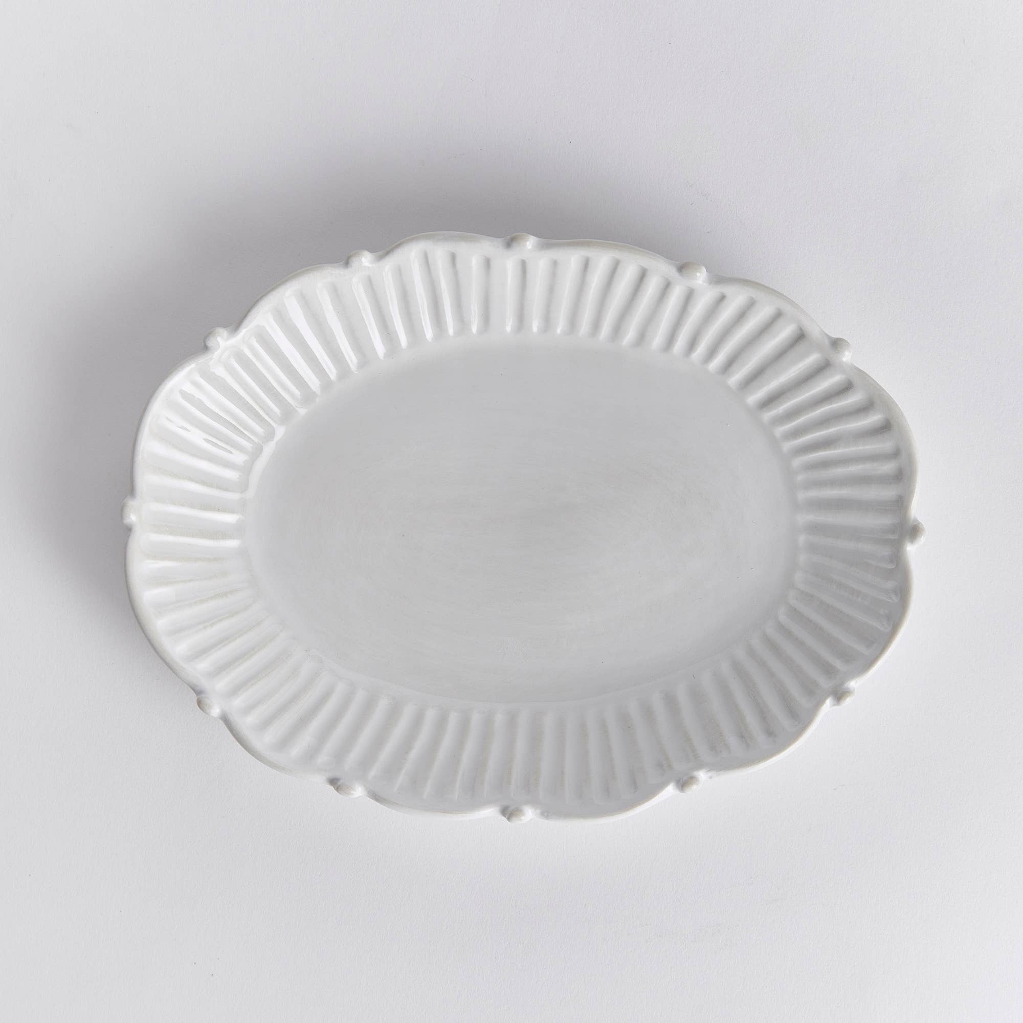 Mabel Round Serving Tray: White / Ceramic