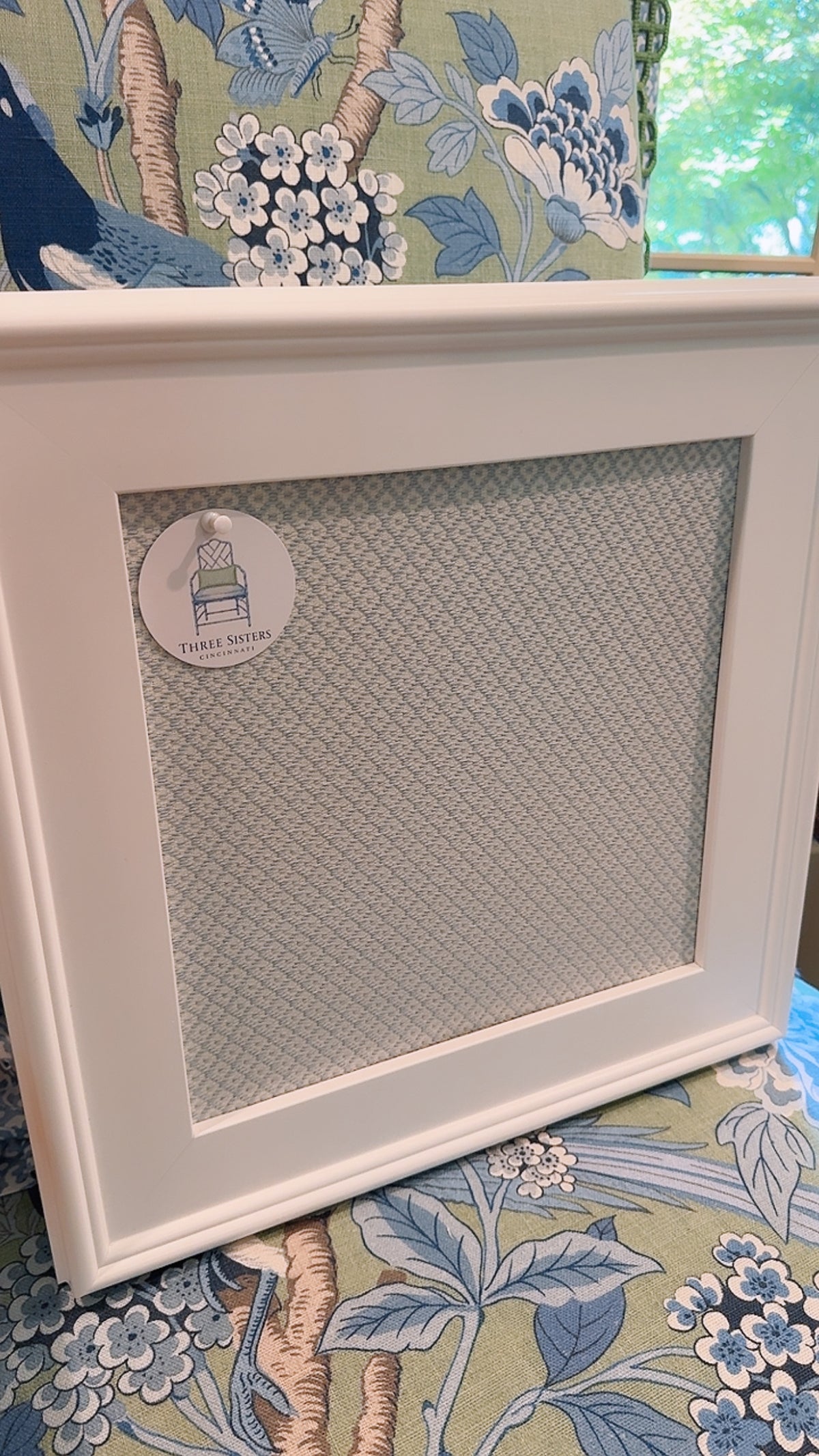 Framed Fabric Covered Cork Board