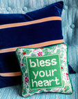 Bless Your Heart Needlepoint Pillow
