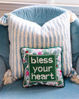 Bless Your Heart Needlepoint Pillow