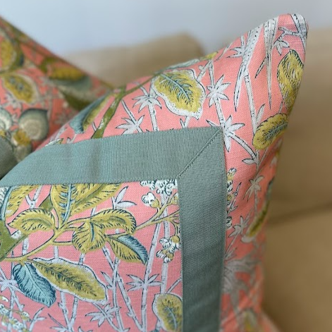 Abigail Pillow Cover in Coral