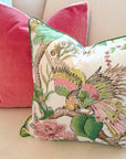 Schumacher’s Cranley Garden Set 5 Custom Pillows, 2 Velvet (2x22”)/3 Cranley Garden (2x22”, 1 lumbar)