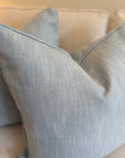 Pair of Coastal Classic Solid Blue Covers, 22” for 24” inserts