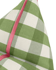 Pair of Green and White Check Euros with Pink Flange, use 28” inserts, LDC