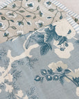 Ascot Linen in Sky with Ticking Flange (for 16x26 inserts)