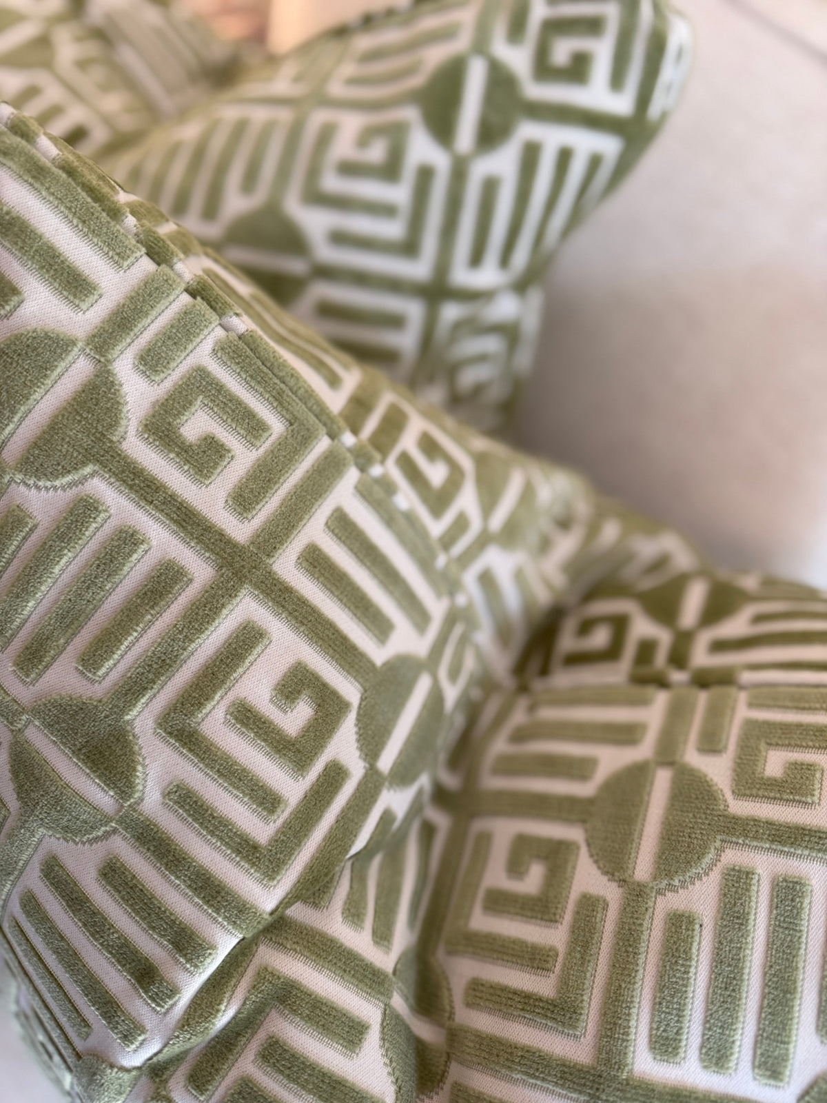 Pair of Thibaut Labyrinth Covers,
22” for 24” inserts